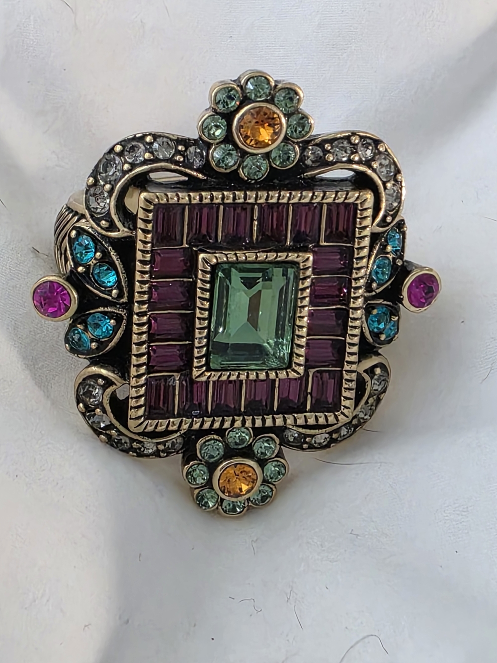 Heidi Daus Multicolored Statement Ring — Green, Purple, Teal, Pink, Amber